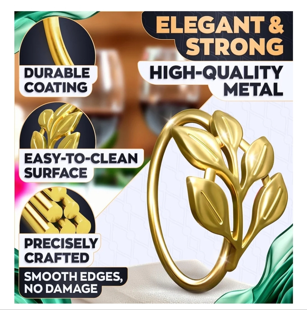 20 PCS Gold Napkin Rings - Picture 3 of 6